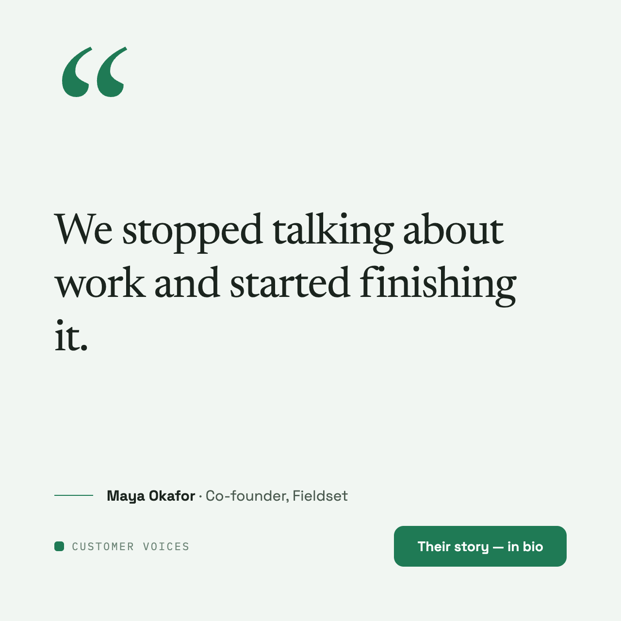 Pull Quote, Giant — Testimonial social media post design